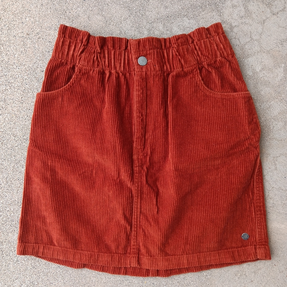 Roxy Corduroy orange red mini skirt